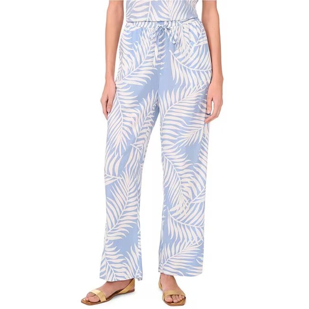 NWT Vince Camuto Straight Leg Elastic Waist Printed Pants in Lake Breeze Sz. 2X